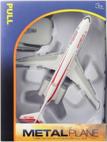 Letadlo bílé kovové zpětný chod se stojánkem na baterie 2 barvy Světlo Zvuk