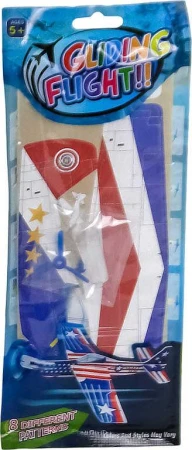 Letadlo bojové s vrtulí 19cm házecí polystyrenové k sestavení 8 druhů v sáčku