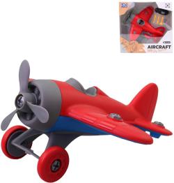 Letadlo červené vrtulové šroubovací montážní set s nástrojem plast Letadlo červené vrtulové šroubovací montážní set s nástrojem plast