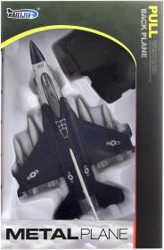 Letadlo kovové 21cm zpětný chod na baterie Světlo Zvuk 2 barvy