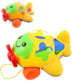 Letadlo tahací baby vkládačka na provázku set s 5 dílky s čísly Letadlo tahací baby vkládačka na provázku set s 5 dílky s čísly