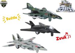 Lietadlo vojenská army kovová stíhačka spätný chod 3 druhy Svetlo Zvuk