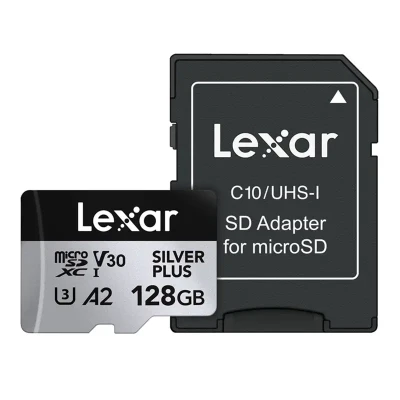 Lexar High-Performance Silver Plus microSDXC 128GB paměťová karta s adaptérem