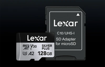Lexar High-Performance Silver Plus microSDXC 128GB paměťová karta s adaptérem