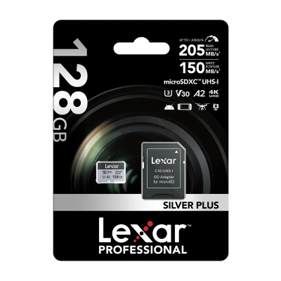 Lexar High-Performance Silver Plus microSDXC 128GB paměťová karta s adaptérem