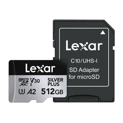 Lexar High-Performance Silver Plus 512GB microSDXC paměťová karta + adaptér