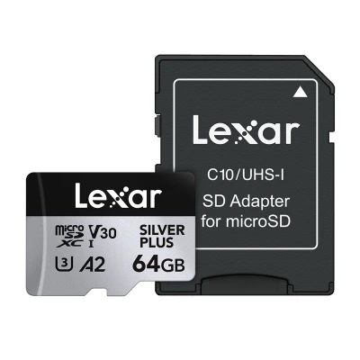 Lexar High-Performance Silver Plus microSDXC 64GB paměťová karta + adaptér