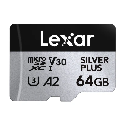 Lexar High-Performance Silver Plus microSDXC 64GB paměťová karta + adaptér