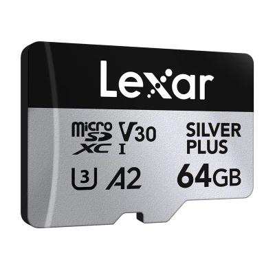 Lexar High-Performance Silver Plus microSDXC 64GB paměťová karta + adaptér
