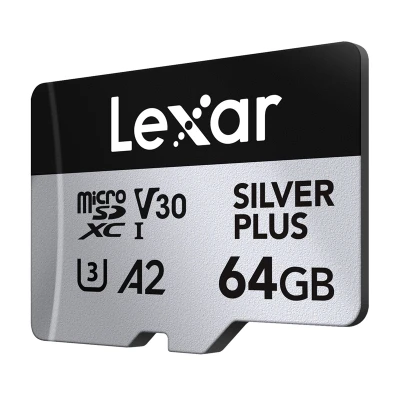 Lexar High-Performance Silver Plus microSDXC 64GB paměťová karta + adaptér