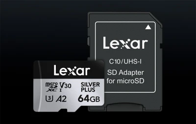 Lexar High-Performance Silver Plus microSDXC 64GB paměťová karta + adaptér