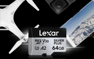 Lexar High-Performance Silver Plus microSDXC 64GB paměťová karta + adaptér
