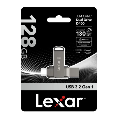 Lexar JumpDrive D400 Dual Type-C/Type-A tmavě šedý 128GB USB flash disk