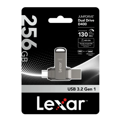 Lexar JumpDrive D400 tmavě šedý Dual Type-C/Type-A USB 3.1 256GB flash disk