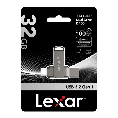 Lexar JumpDrive D400 Dual Type-C a Type-A tmavě šedý 32GB USB flash disk