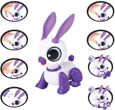 LEXIBOOK Mini robot králík interaktivní chodící na baterie Světlo Zvuk