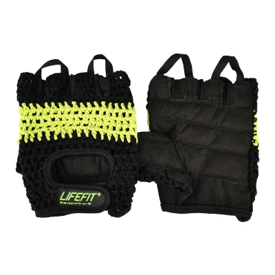 Lifefit Fitness rukavice Fit černo-zelené Lifefit Fitness rukavice Fit černo-zelené