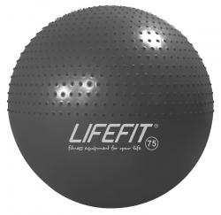 Lifefit Gymnastický masážny loptu Massage Ball 75 cm tmavo šedý