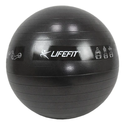 Lifefit Gymnastický míč ANTI-BURST 55 cm, černý