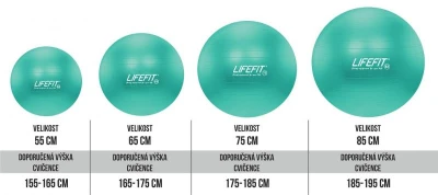Lifefit Gymnastický míč ANTI-BURST 55 cm, tyrkysový