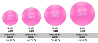 Lifefit ANTI-BURST 65 cm, růžový Gymnastický míč