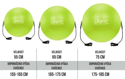 Lifefit GYMBALL EXPAND 55 cm Gymnastický míč s expanderem