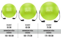 Lifefit Gymnastický míč s expanderem Gymball Expand 65 cm