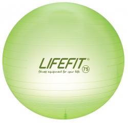 Lifefit Gymnastický loptu TRANSPARENT 75 cm, sv. zelený