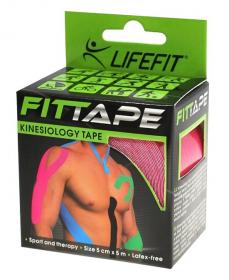 Lifefit Kinesion tape 5cmx5m, růžová