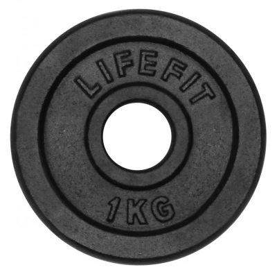 Lifefit Kotouč 1kg kovový pro 30mm tyč Lifefit Kotouč 1kg kovový pro 30mm tyč