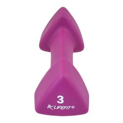 Lifefit Neoprenová činka Triangle 1 x 3.0 kg bordó