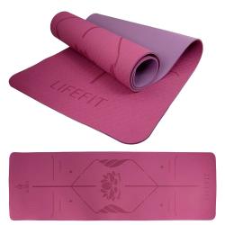 Lifefit Podložka Yoga MAT Lotos Duo 183x58x0 6cm bordó