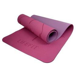 Lifefit Podložka Yoga MAT Lotos Duo 183x58x0 6cm bordó