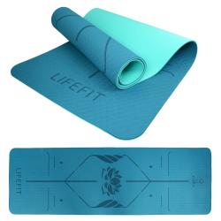 Lifefit Podložka Yoga MAT Lotos Duo 183x58x0 6cm tyrkysová