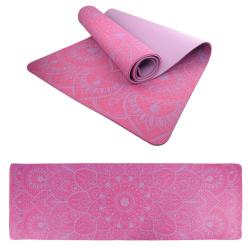 Lifefit Podložka Yoga MAT Mandala Duo 183x58x0 6cm bordó