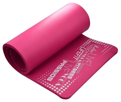 Lifefit yoga roller A11 45x14cm + Lifefit yoga mat exclusive plus 180x60x1.5cm růžová barva