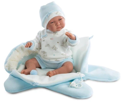 Llorens Oblečení pro panenku miminko New Born 40-42cm s polštářkem M740-37