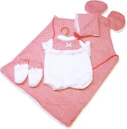 Llorens Oblečení pro panenku miminko New Born 40-42cm s polštářkem M740-50