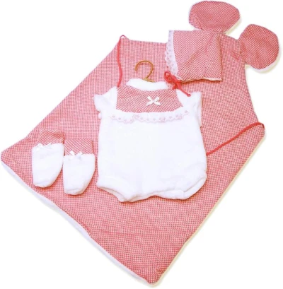 Llorens Oblečení pro panenku miminko New Born 40-42cm s polštářkem M740-50
