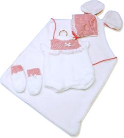 Llorens Oblečení pro panenku miminko New Born 40-42cm s polštářkem M740-50