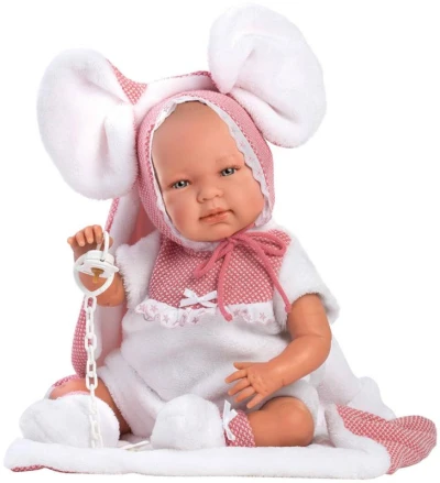 Llorens Oblečení pro panenku miminko New Born 40-42cm s polštářkem M740-50