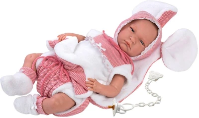 Llorens Oblečení pro panenku miminko New Born 40-42cm s polštářkem M740-50