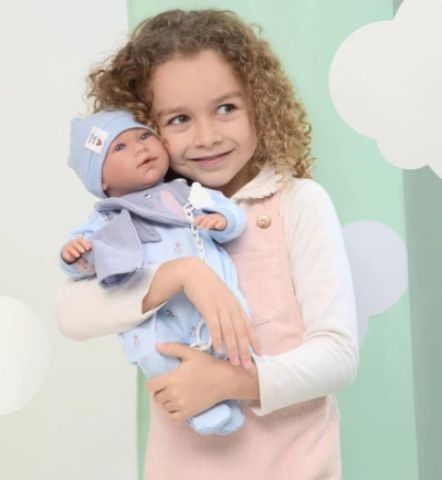 Llorens Oblečení pro panenku miminko New Born 40-42cm s polštářkem M741-20