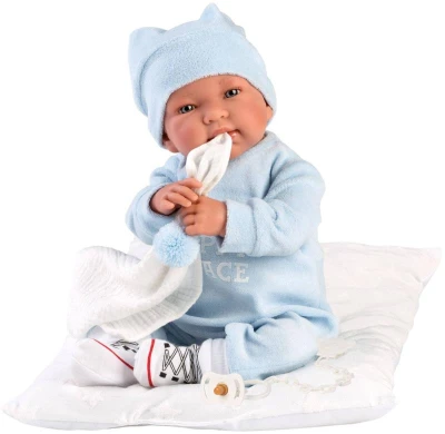 Llorens Oblečení pro panenku miminko New Born 43-44cm s polštářkem M844-53
