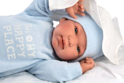 Llorens Oblečení pro panenku miminko New Born 43-44cm s polštářkem M844-53