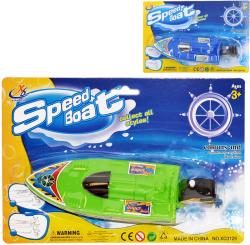 Loď do vody 20cm motorový člun na natažení plast 2 barvy Loď do vody 20cm motorový člun na natažení plast 2 barvy