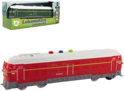 Lokomotiva plastová vlak na setrvačník na baterie Světlo Zvuk 2 barvy v krabici Lokomotiva plastová vlak na setrvačník na baterie Světlo Zvuk 2 barvy v krabici