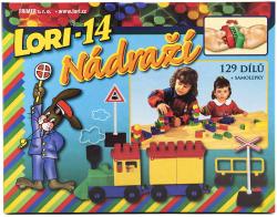 Lori 014 Stavebnice polytehnická nádraží 14 barevné kostky 129 dílků