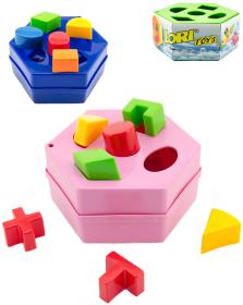Lori 228 Vkládačka baby šestihranná 9 vkládacích tvarů 4 barvy plast Lori 228 Vkládačka baby šestihranná 9 vkládacích tvarů 4 barvy plast