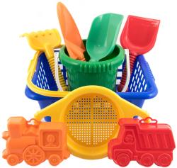 Lori 234 Sada velká plastová na písek v košíku 29cm různé barvy